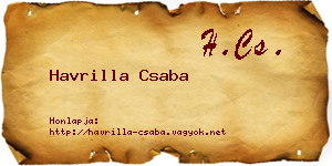 Havrilla Csaba névjegykártya